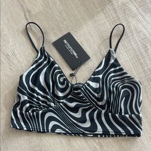 PrettyLittleThing Monochrome Swirl Bralette. SIZE US10. New with tags